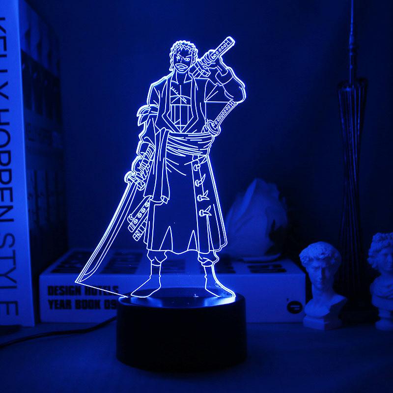 One Piece Led Night Light Kids Bedroom Decor Luffy Roronoa Zoro Lamp Acrylic