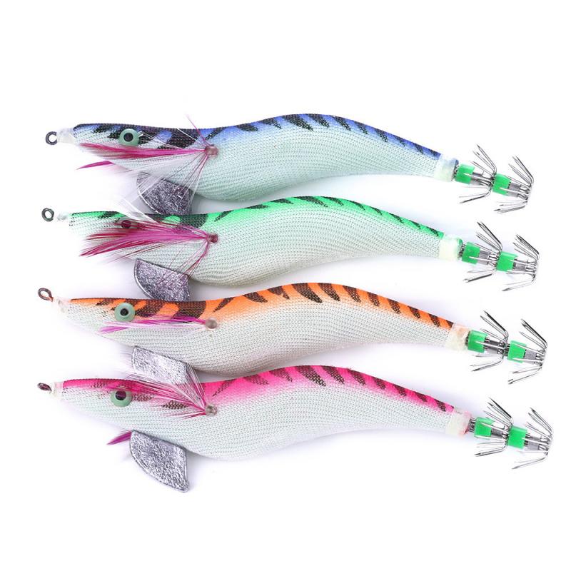 Luminous Wood Shrimp Lure Bait13.5CM 19GBoxed Octopus Bionic Squid Hook Fishing Gear for Bass and Pike Specialized for Killing