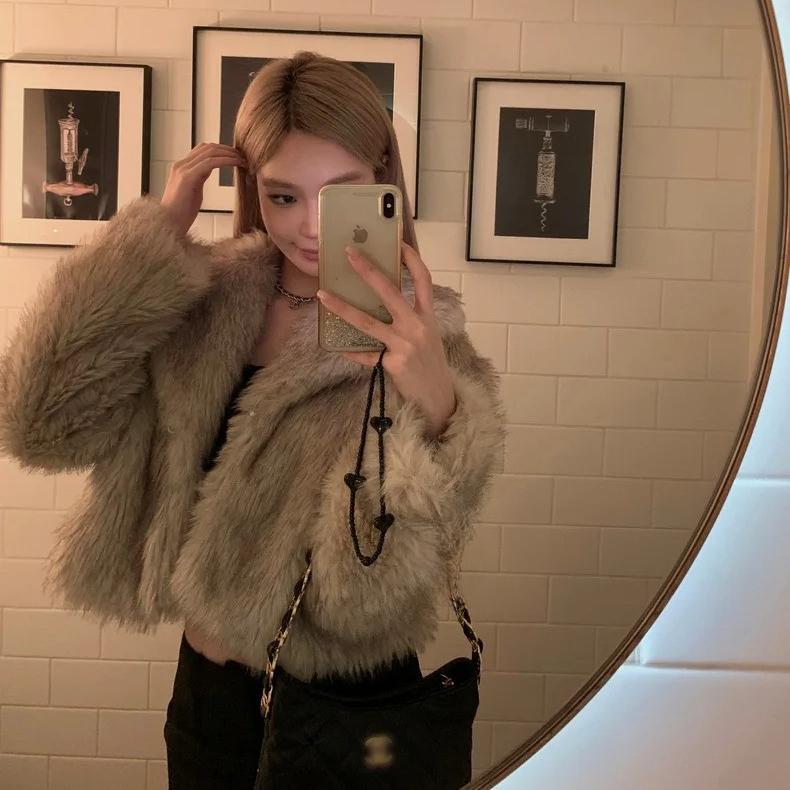 VAYLA Luxury Brand Autumn Winter Fur Coat Women Short Lazy Wind Fox Fur Jacket Cropped Fluffy Casaco De Pele Feminino