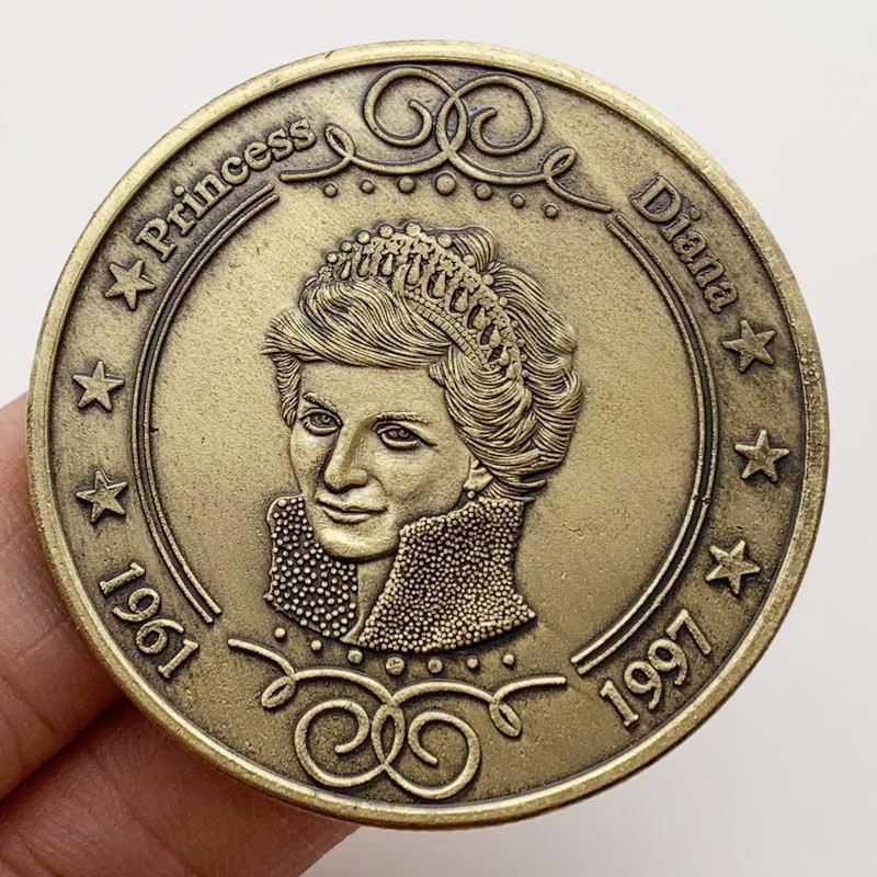 Médaille commémorative Diana Plaqué Or Rose, Pièce de collection, Insigne, Pièce d'or, Pièce plaquée argent, Pièce commémorative