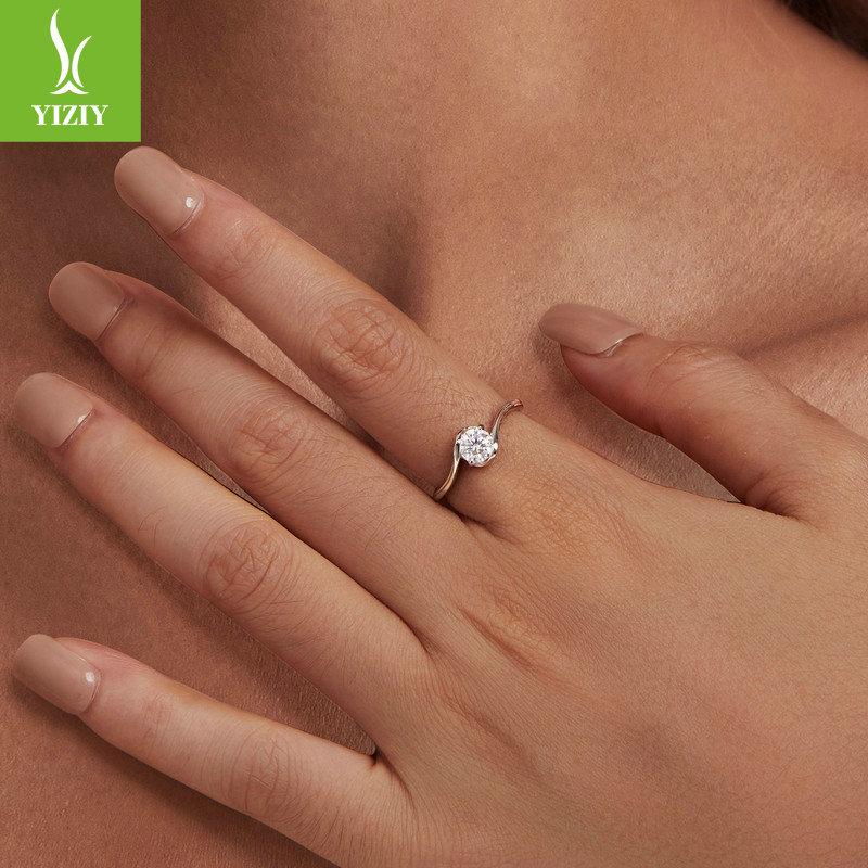 50 Points Moissanite Ring Romantic Wedding Ring, Classic Sparkling 925 Sterling Silver Ring Jewelry Msr040