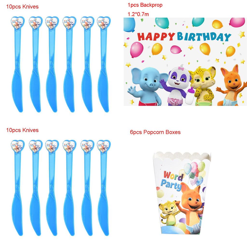 Whimsical Word Party Theme Party Supplies For Bright And Cheerful Kids Birthday Parties Featuring Plates And Cups