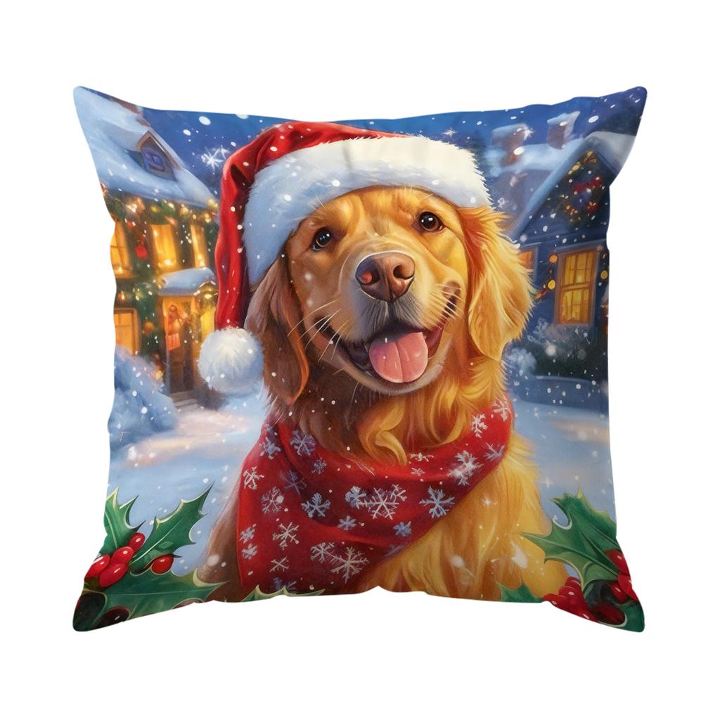 45X45Cm Christmas Themed Animals Pillowcase Bedroom Cushion Cover 100% Polyester Living Room Cushion Pillowcase Home Decor