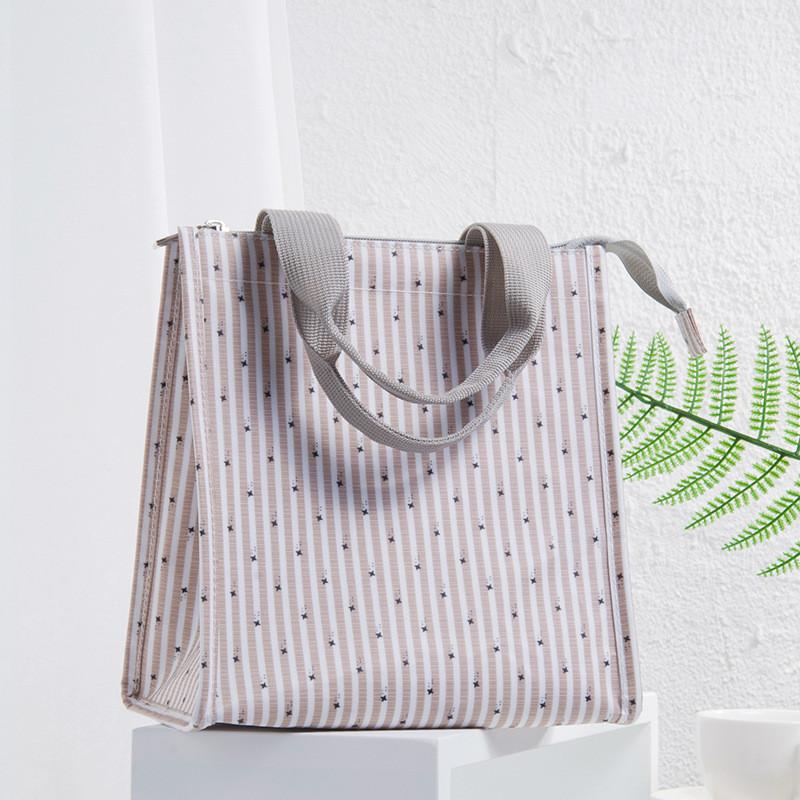 Thickened Insulated Bento Bag With Polyester Cotton Material Modern Simple Style