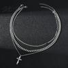 High-grade Texture Jewelry Layered Cross Necklace for Women Rhinestone Crystal