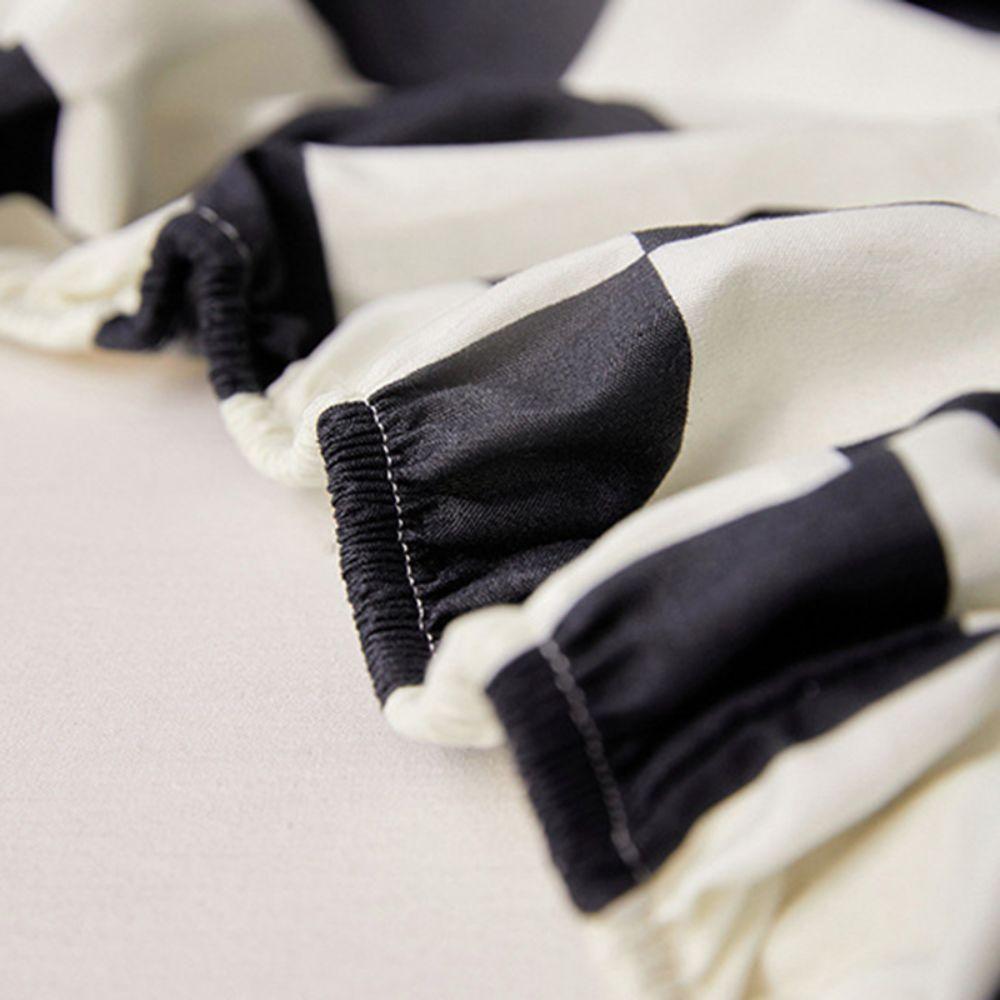 Checkered Pattern Fitted Bed Sheet Elastic Band Breathable Mattress Cover Washable All-inclusive Mattress Protector Bedroom
