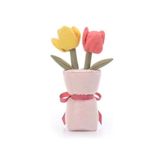 Apricot Lamb Romantic Tulip Vase Plush Soft Cute Fluffy Romantic Tulip Vase 28cm