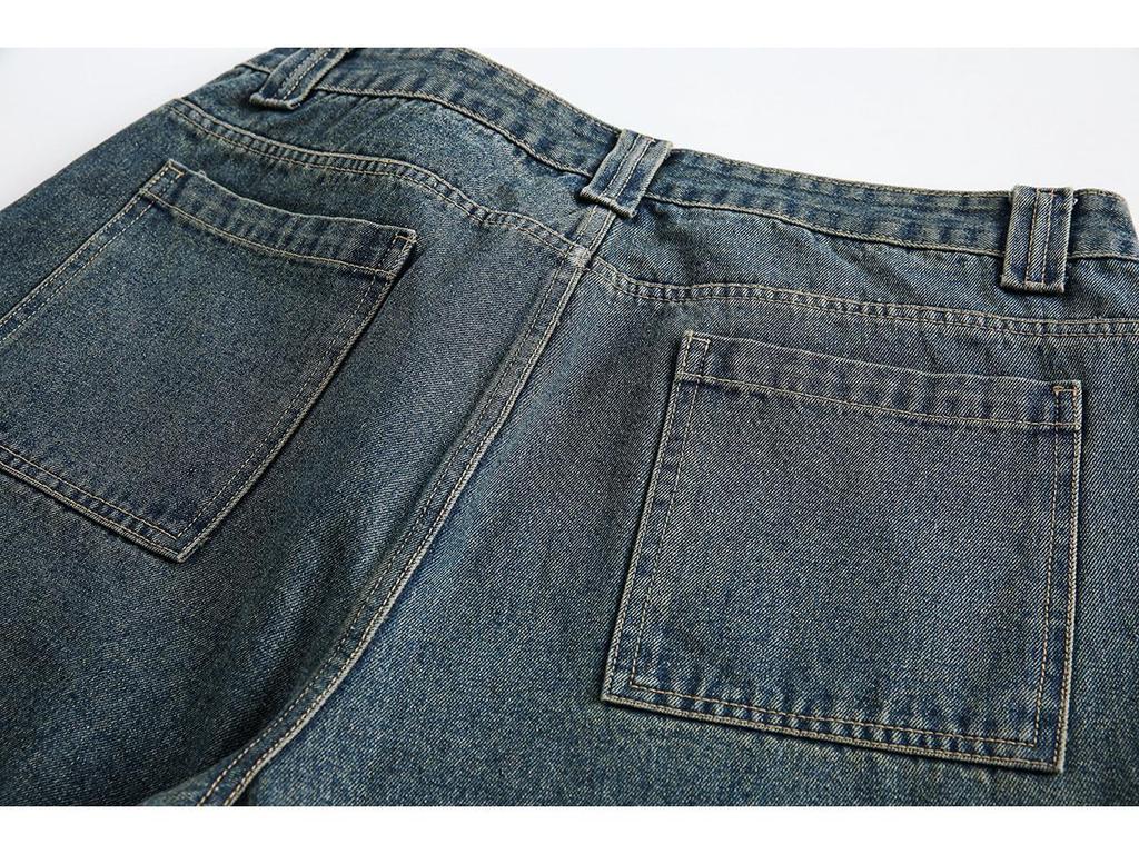 RUIIENRS X OUSWE 2024 Summer Distressed Loose Mid-Length Shorts RK-66