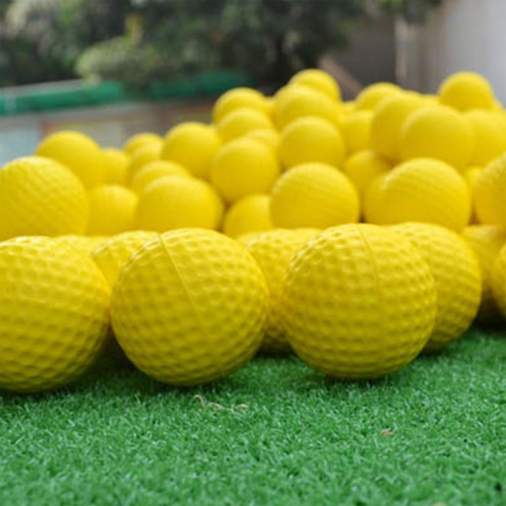 42,6 mm Golfball PU Weicher Monolayer Golf Trainingsball für Indoor-Übung Zubehör Gelb 20 Stück