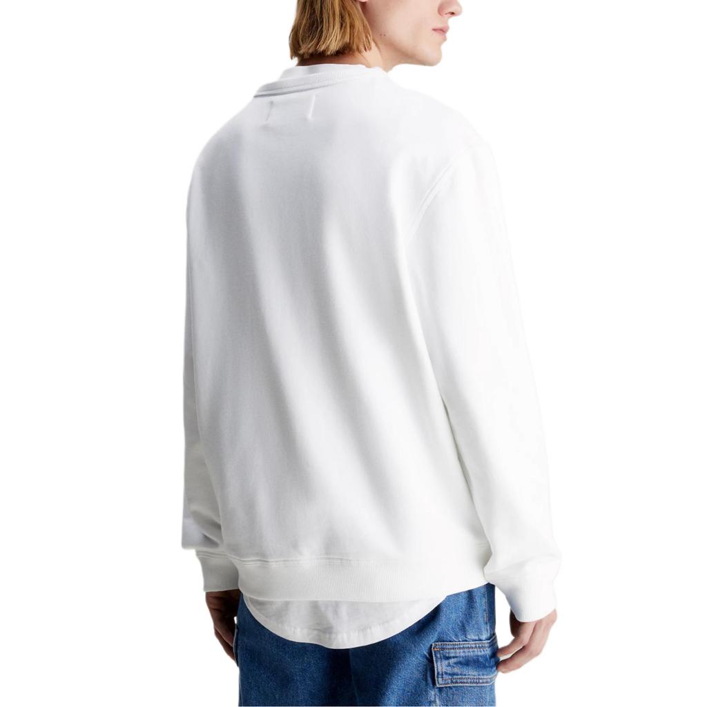 Calvin Klein Jeans Two-Tone Letter Print Casual Loose Round Neck Long Sleeve Sweatshirt Men Sweatshirt Bright-White J30J325516-YAF