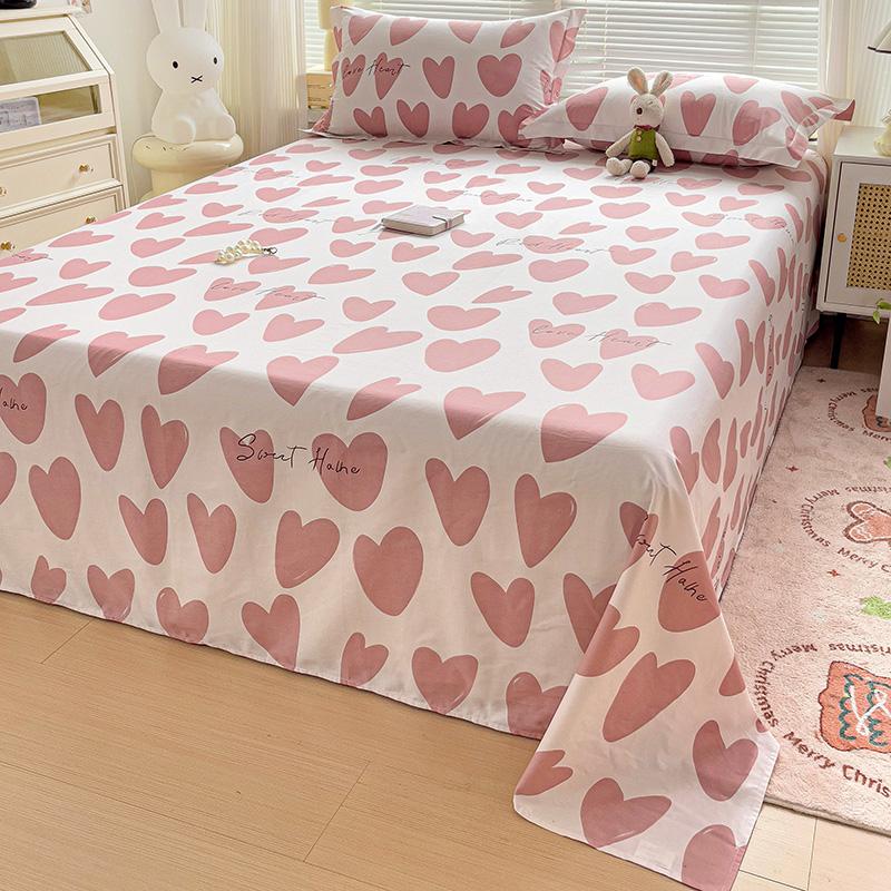 Set Lenzuola Romantiche a Forma di Cuore per Letto Matrimoniale Decorazione per la Casa della Coppia 100% Cotone Biancheria da Letto con Federe Morbido Traspirante Set Biancheria da Letto