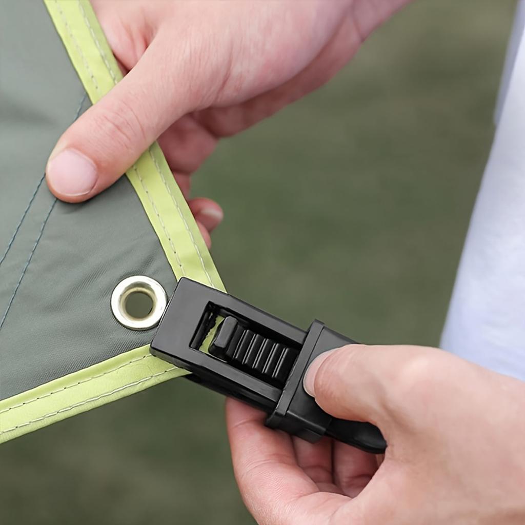 Tarp Clips with Rope Tensioner Multi-Function Windproof Buckles for Outdoor Tent Canopy Shade Net and Rain Cover