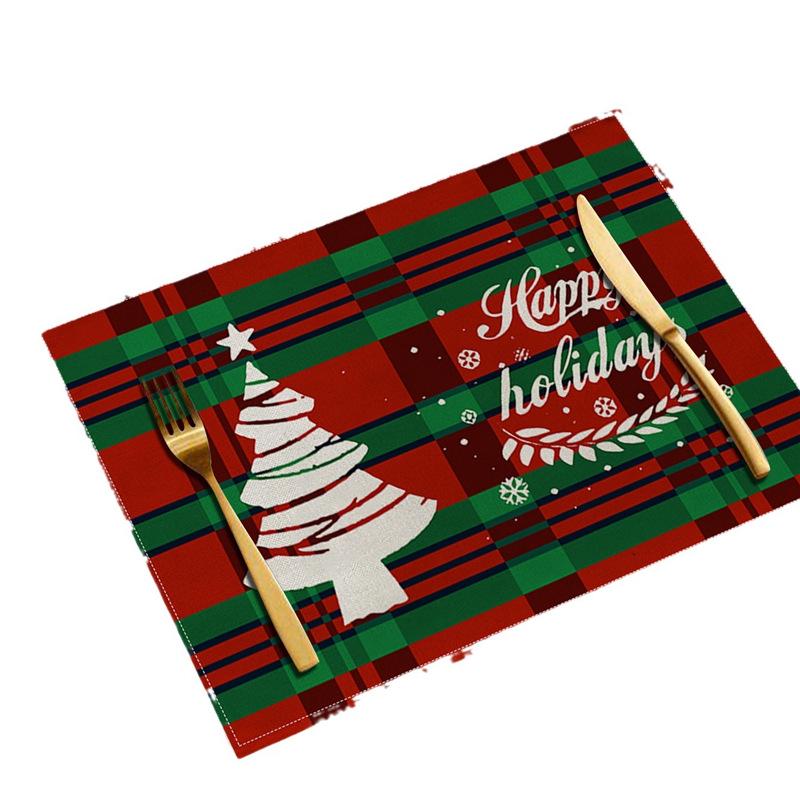 Cross-Border Custom Logo Pattern Holiday Placemat: Christmas, Halloween, Thanksgiving Linen Table Mat