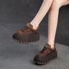 Summer Arrival Women's Roman Sandals Retro Wrinkled High Heel Thick Sole Comfortable Breathable Leather Sandals