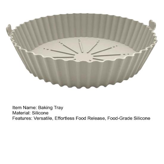 Silikonová vložka do horkovzdušné fritézy, nepřilnavý opakovaně použitelný pekáč na dorty, talíře na pizzu, kulatý koš do horkovzdušné fritézy na dorty, sušenky, smažené kuře