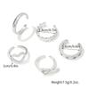 Korean version of simple open love ring 1-piece set hollow love ins cold wind niche design index finger ring