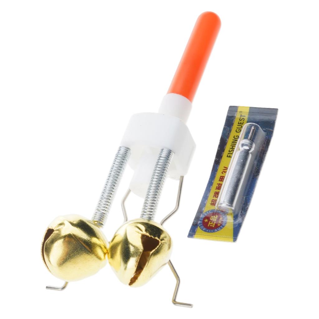 Night Fishing Rod Fish Bites Baits Alarm Fishing Bells Clip with LED Light Fishing Bites Alarm Indicator On Fishing Rod