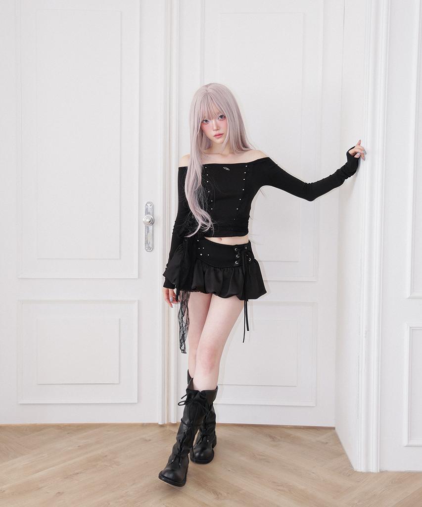 Chelikwili Corset Bubble Skort - Black