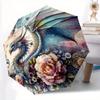 1pc Fantasy Dragon Floral Automatic Opening/Closing Umbrella - Portable 3-Fold Design, 8-Bone Iron Frame Outdoor Umbrella, Perfect Festival Gift