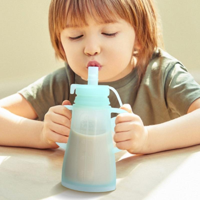 Soft Silicone Squeeze Baby Food Bag Bottle for Easy Feeding and Parental Assistance Infants Toddler Puree Organiser Bag