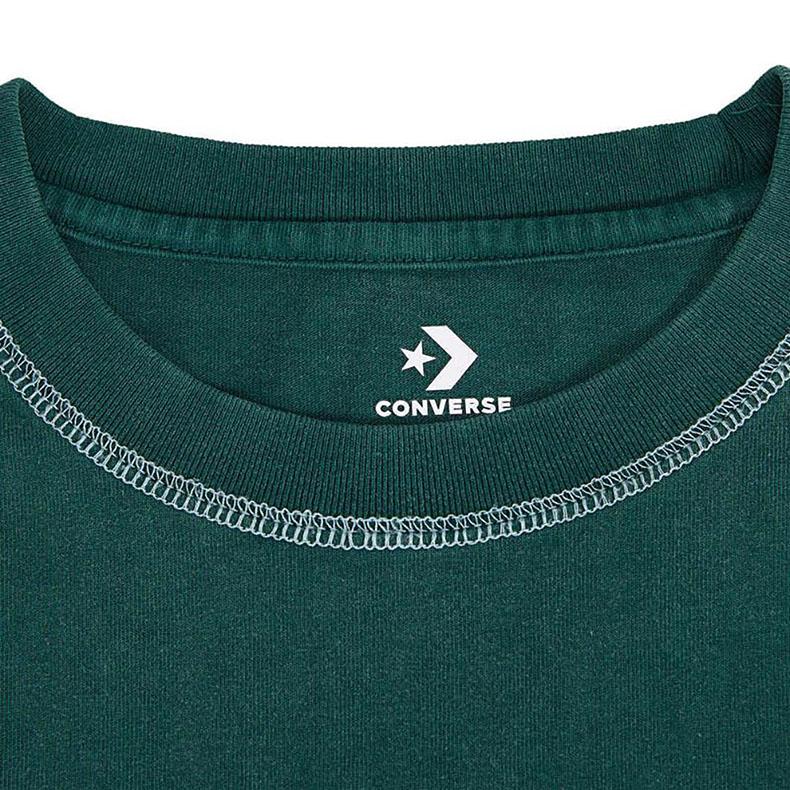 Men's Converse T-Shirts Men's Green Crew Neck Moderate Straight Fit