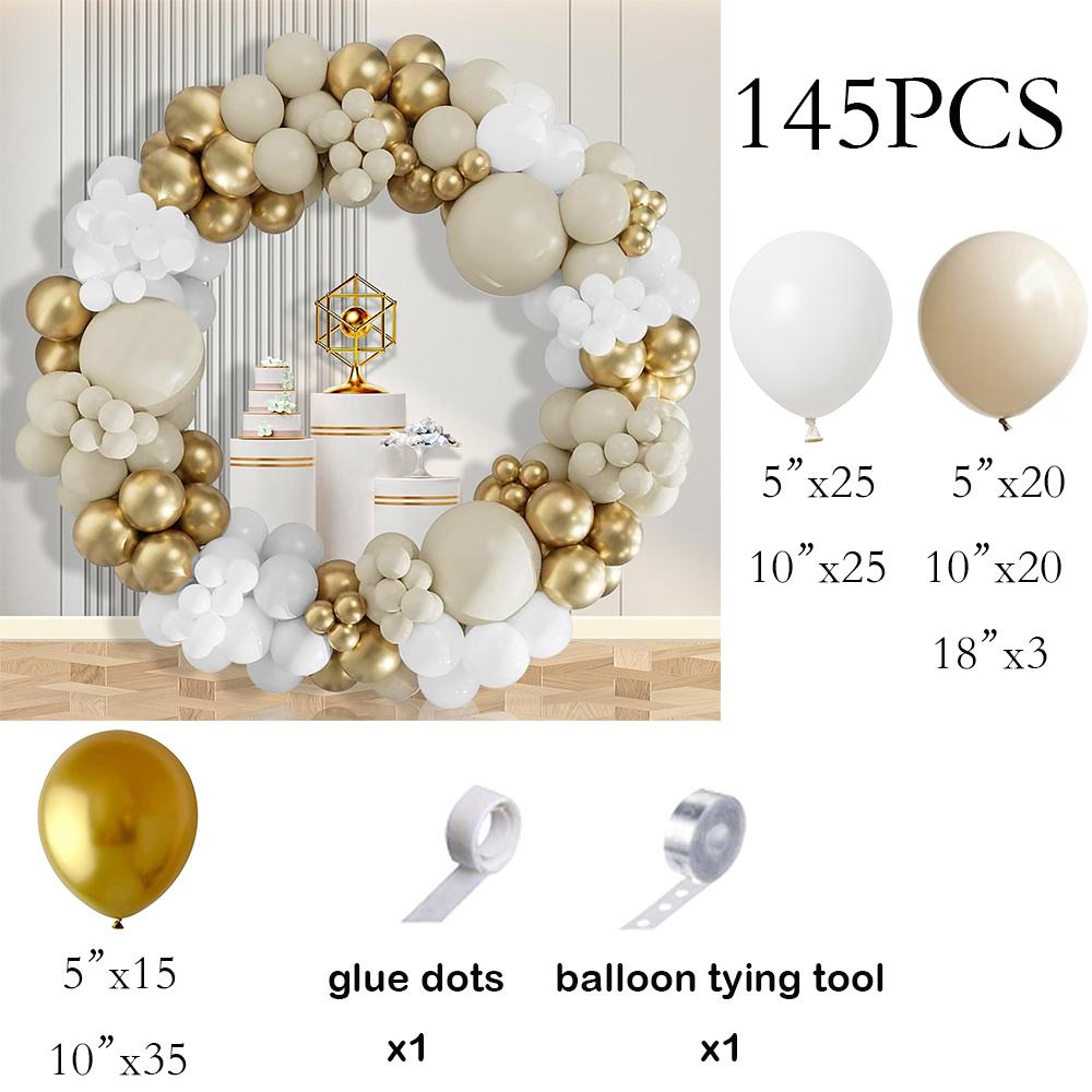 

White Sand Balloons Garland White Gold Balloon Arch Kit Wedding Anniversary Kid Home Birthday Paery Graduation Decoration Globos AS Picture