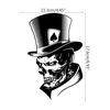 Nálepka na auto 11,3 x 17,6 cm Lovely Joker Skeleton Skull Hrací karty Poker Monster Hat