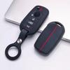Silicone Key Fob Cover with keychain for 4-button Flip Remote, Anti-Scratch & Anti-Drop Protective Case for Jeep Renegade Compass for Fiat 500X Toro