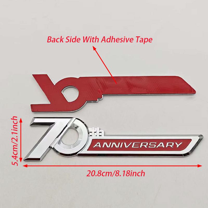 3D ABS Chrome Car Styling 70th ANNIVERSARY Emblem Sticker For Toyota Land Cruiser 300 FJ200 LC300 Prado LC120 LC150 Accessories