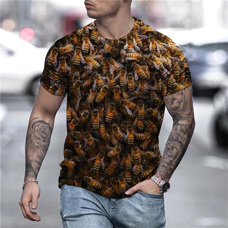 Zabawne Koszulki z Grafiką Pszczoły Letnia Moda Krótki Rękaw Męskie Damskie Koszulki 3D z Nadrukiem Miodu Casualowe Oversizeowe Koszulki Harajuku Topy