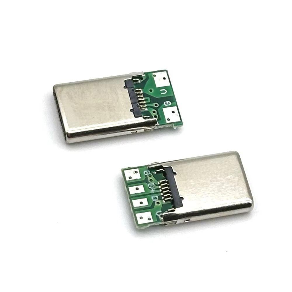 2Pin 4Pin USB Male Plug SB 3.1 Electric Terminal Jack Tail Type C Connector