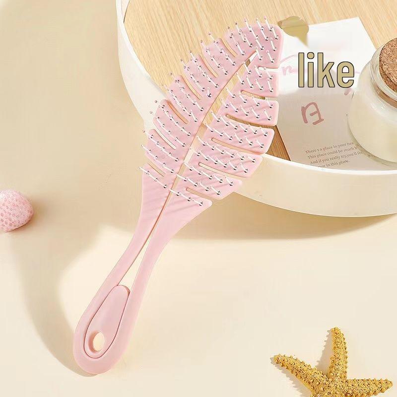 

Yangzi Fluffy Leaf Comb: Portable Anti-Hair Loss Massage Air Cushion Elastic Comb розовый