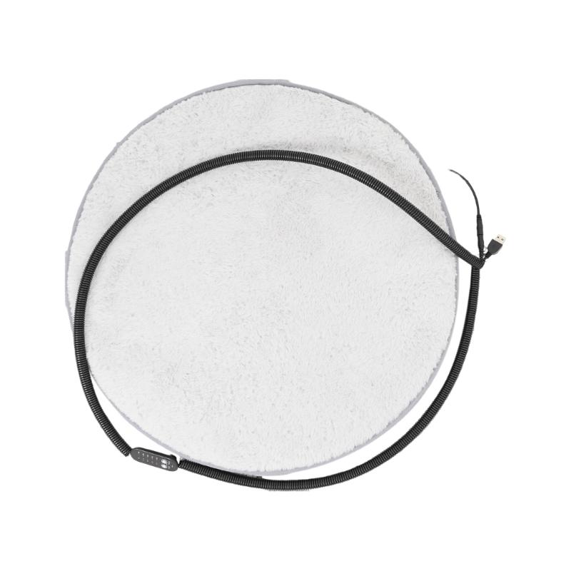 

Warming Electric Pet Bed Round Mat With Auto Temperature Regulation Safe Chew Resistant Fabric For Indoor Outdoor Use 1