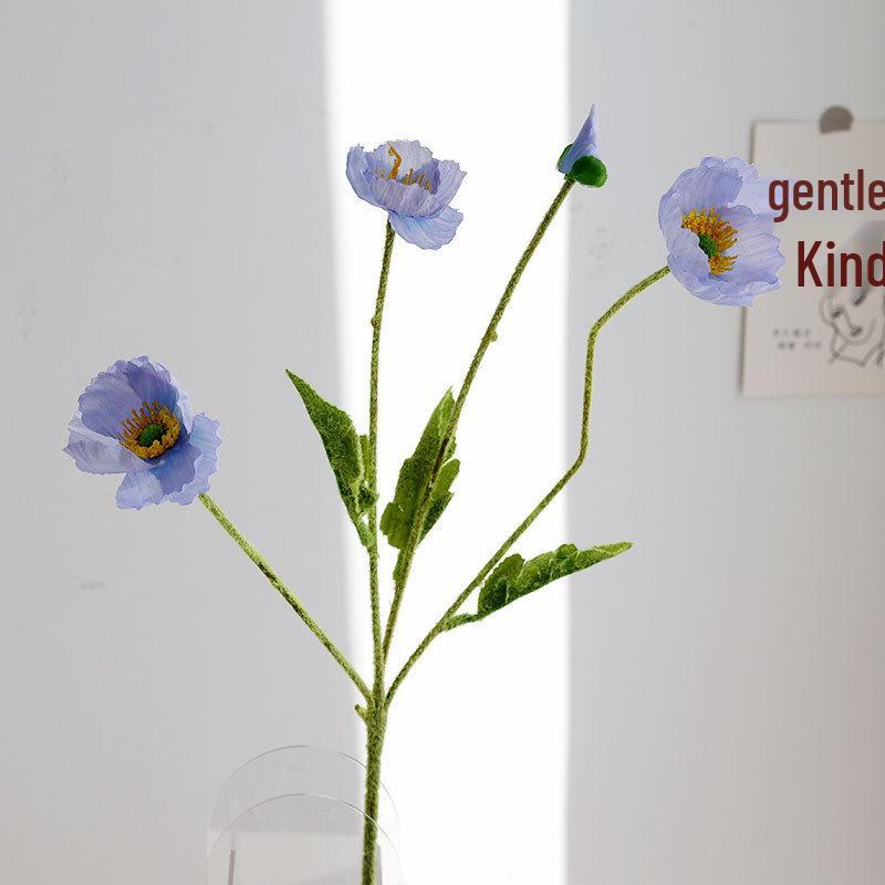 High-End Realistic Poppy Silk Flowers for Wedding and Home Decoration