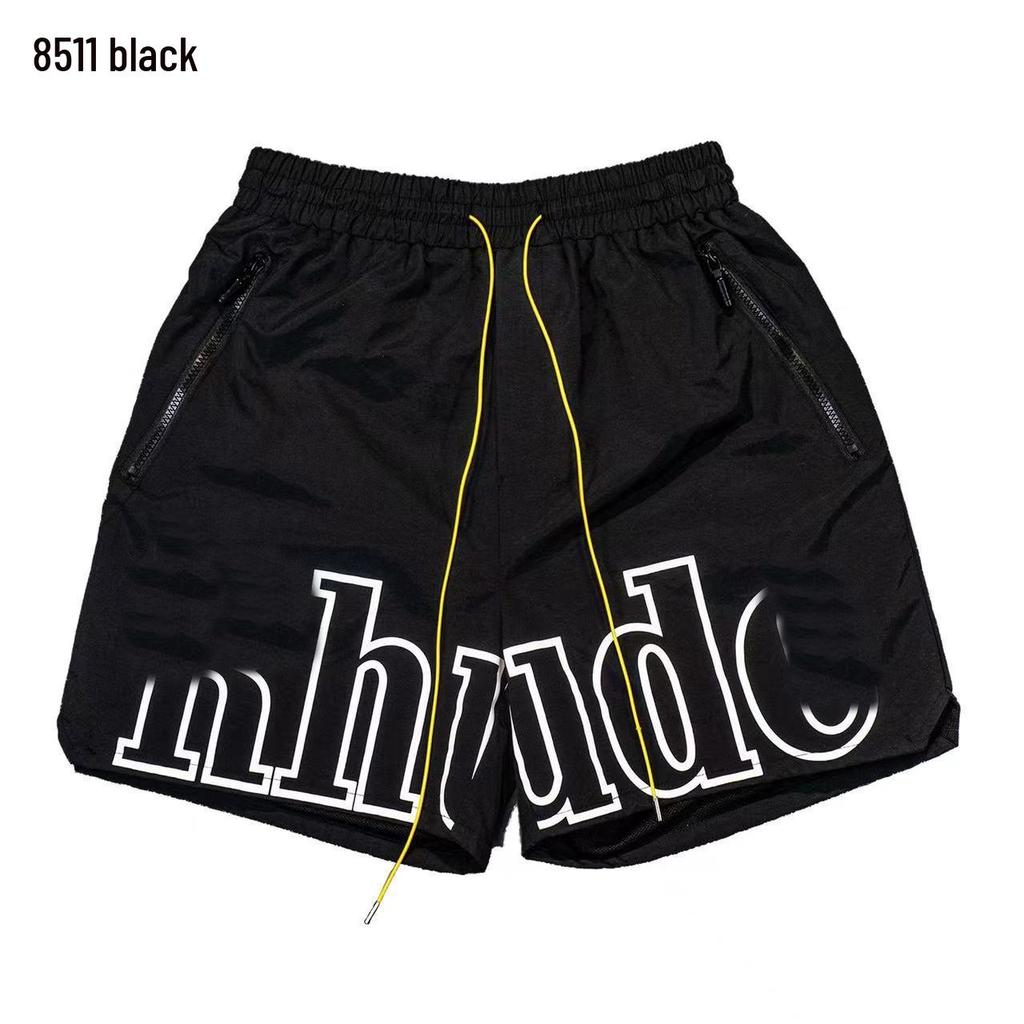 Auf Lager RHUDE Letter Print Lässige Colorblock Lockere Strandshorts