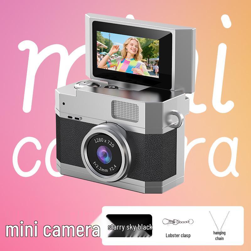 Retro Mini HD Thumb Camera for Students & Parties - Portable Photo & Video Recorder with Neck Strap