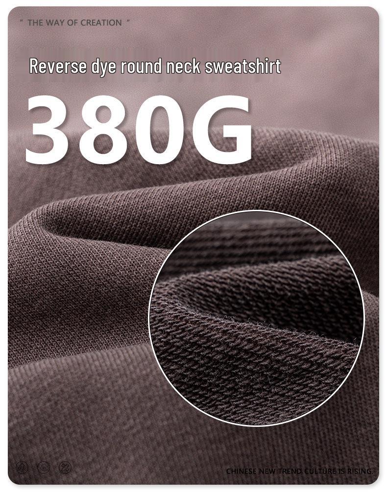 BE Men's Fashion | 2025 Autumn Oversized Round Neck Sweatshirt - European & American Trend, High-Quality, Basic Style, Washed Loose Fit