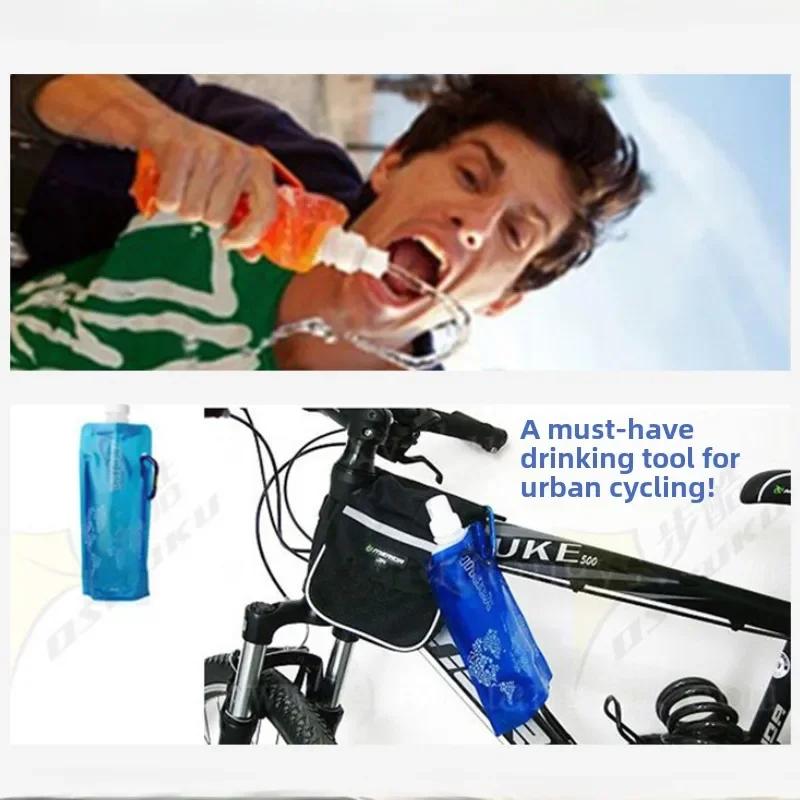 500ml přenosná ultralehká skládací láhev na vodu, venkovní sportovní potřeby, turistika, běh, kempování, cestování, měkká láhev, vodní vak