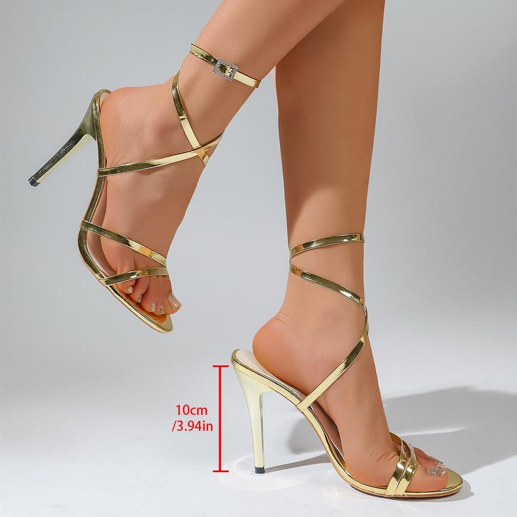 Damen Stilettosandalen mit hohen Absätzen: 2026 Sommer Single & Kreuzgurt, Elegante Outdoor-Kleidung