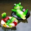 Outdoor Harz Frosch Ornament für Wasserspiele mit natürlicher Schwimmfähigkeit Geeignet für Teiche Brunnen und Aquarien