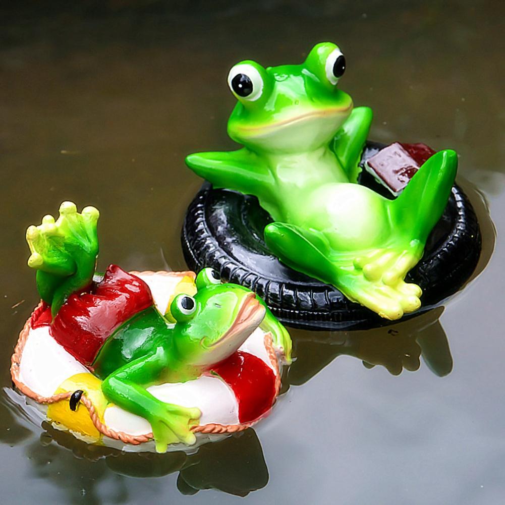 Outdoor Harz Frosch Ornament für Wasserspiele mit natürlicher Schwimmfähigkeit Geeignet für Teiche Brunnen und Aquarien