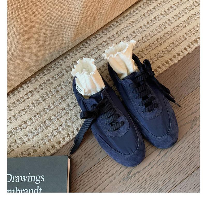 

~ Новые супермягкие восковые замшевые универсальные туфли на шнуровке на низком каблуке с круглым носком женские весенние 40 тёмно-синий