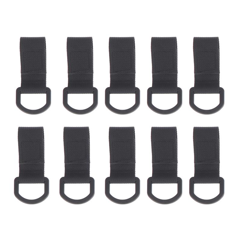10Pcs D Ring Clip Strap Hook Loop Carabiner Clip for Backpack Water Bottle Keychain Multi-Purpose Adapter Key Organizer