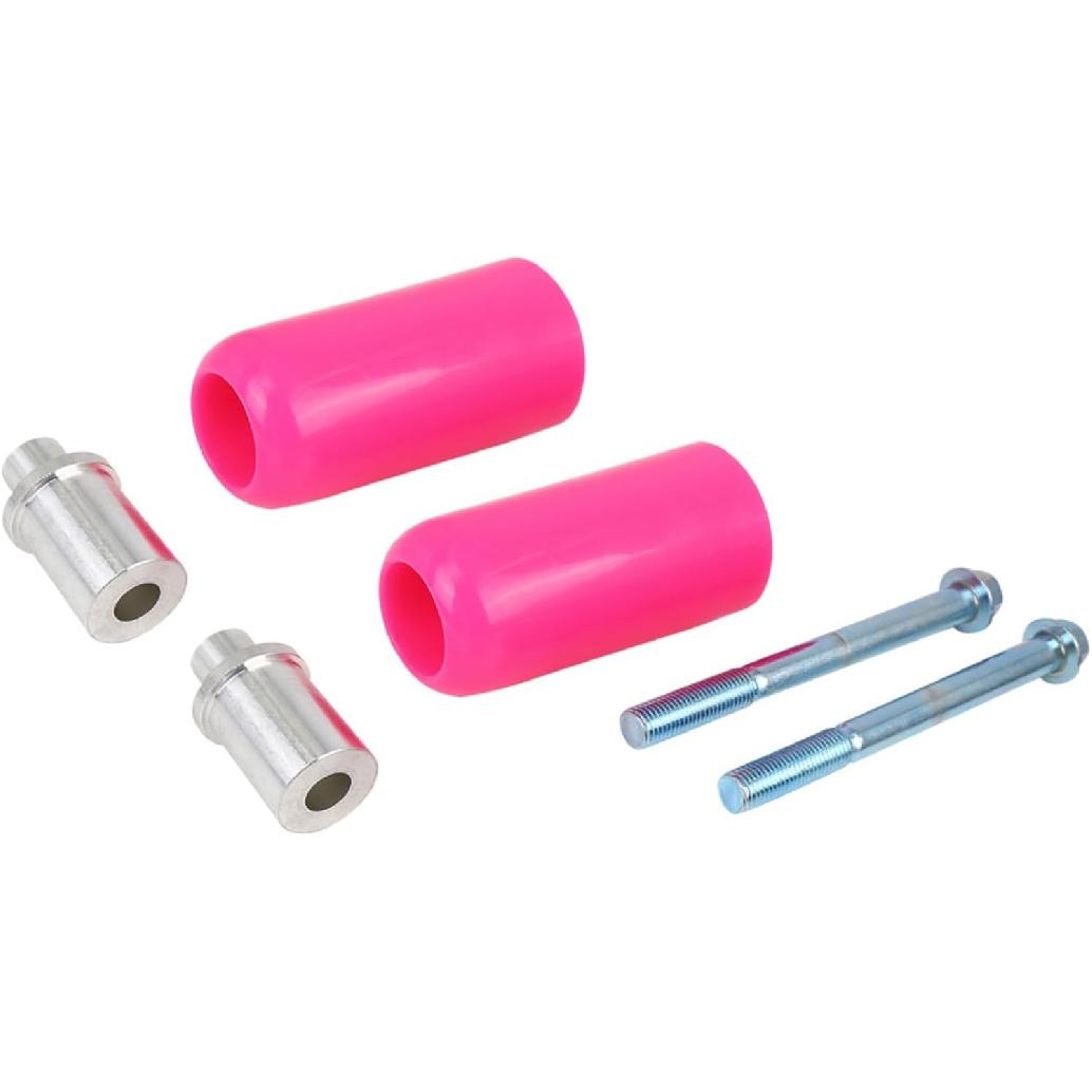 Motoforti Pair 10mm Motorcycle Frame Sliders Universal Extended Anti Crash Protector Cover Pink Long-lasting
