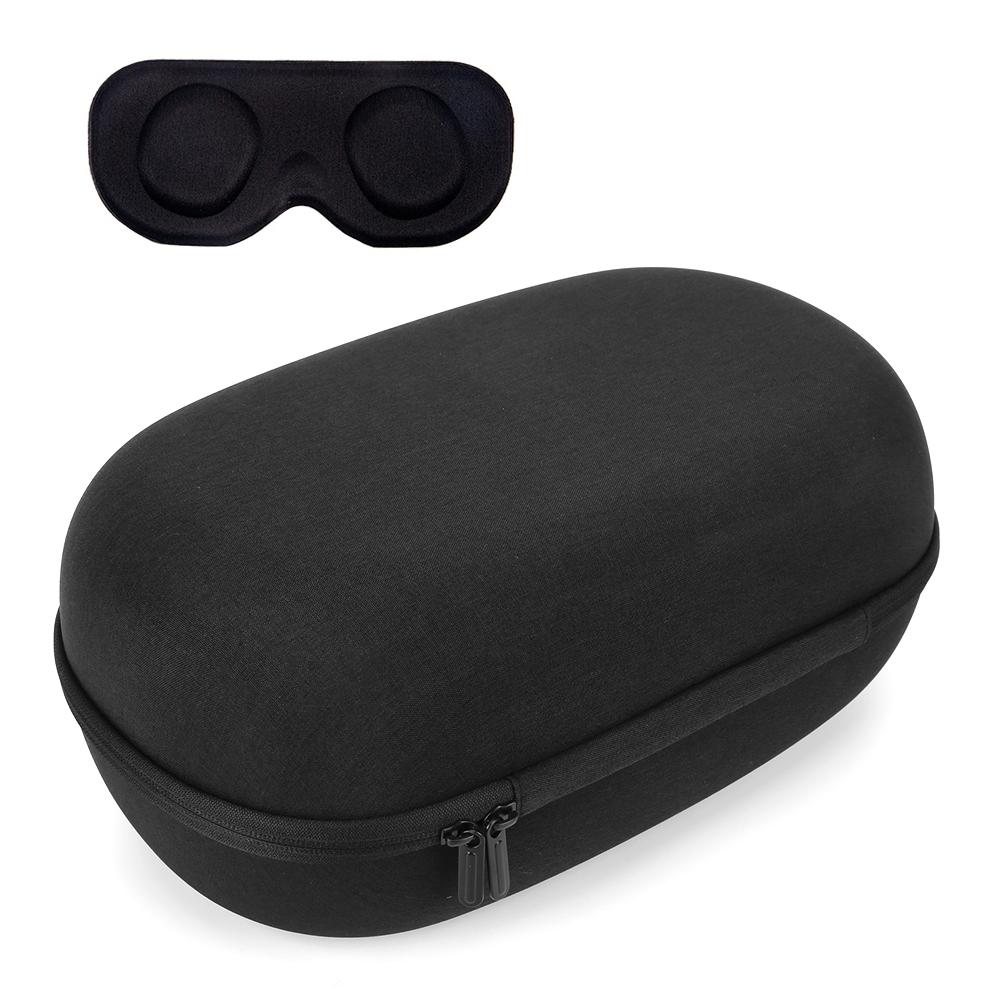 Hard Carry Bag with Lens Cover Shockproof Hardshell Case Anti-Scratch Mesh Pocket Bag for Meta Quest 3 VR Headset Accessories