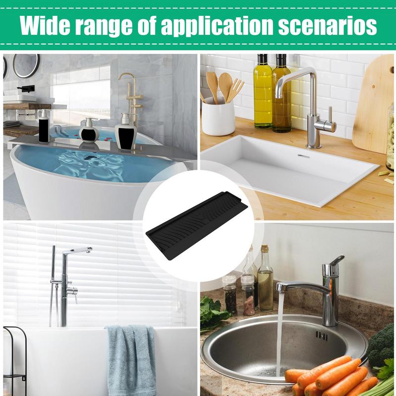 Kitchen Faucet Silicone Mat Drip Protection Pads Faucet Water Catcher Mat Sink Drain Pad Waterproof Non-slip Sink Protector