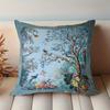 Vibrant Floral & Bird Print Cushion Covers Chair Living Room Pillowcase Cozy Zipper Sofa Pillow Covers Bedroom Indoor Home Decor