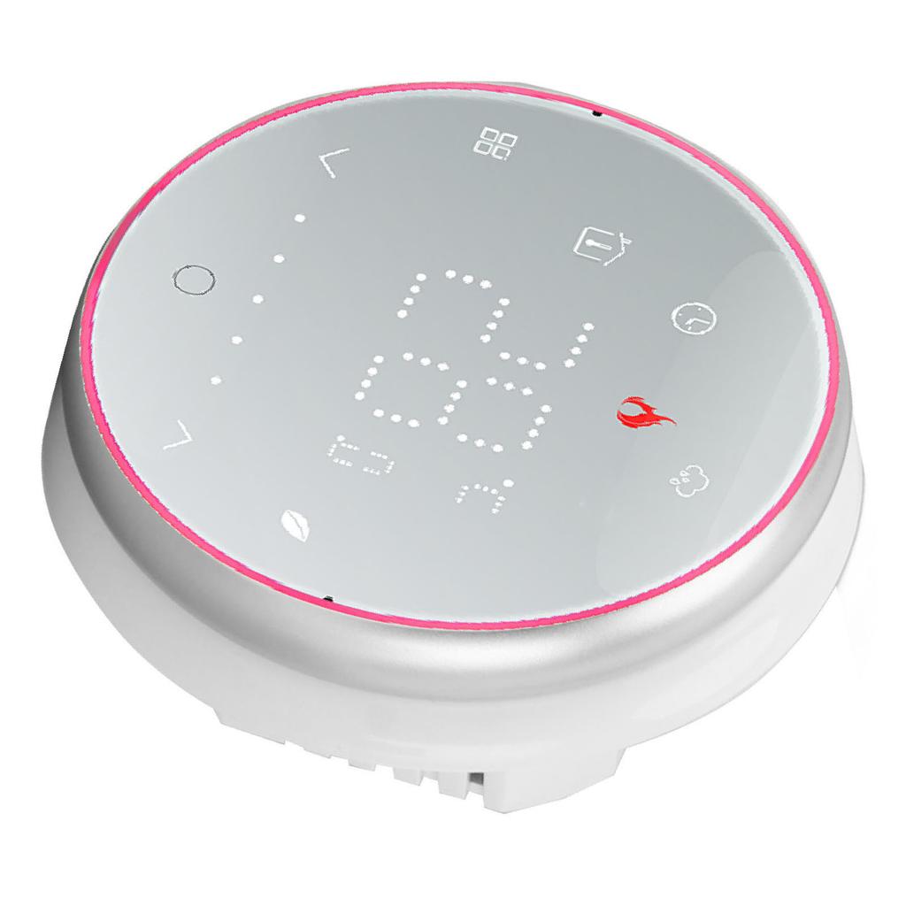 Smart Thermostat 1 Week Programmable LED Display Recessed Round Digital Thermostat AC95‑240V for Water Heating System