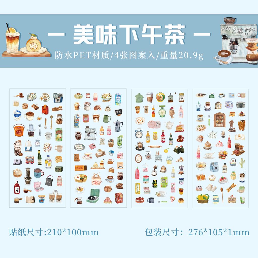 4 Sheet Cute Snack Stickers, Adorable Food Designs (Cookies, Candies) for Hand Account Decoration