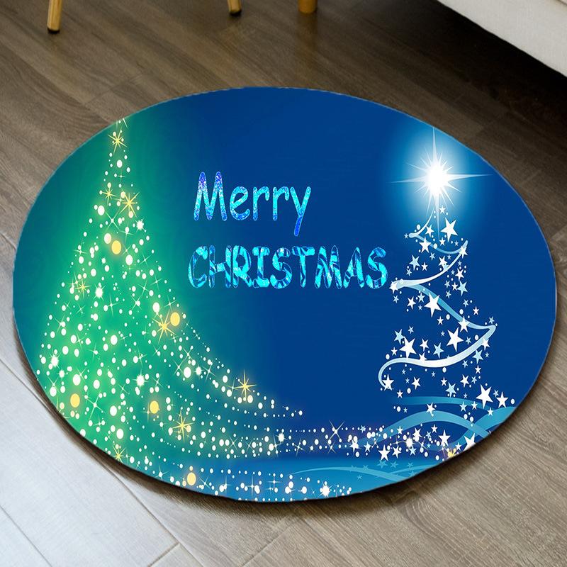 Weihnachten Rundteppich Schlafzimmer Wohnzimmer Garderobe mit Teppich Sofa Kante Gaming Stuhl Rutschfeste Matte Weihnachtsgeschenk